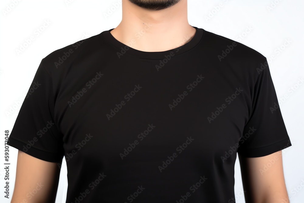 Black front t shirt mockup generative AI Black front t shirt mockup generative AI