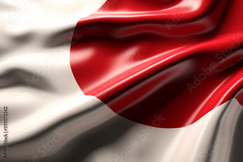 Japan silk national flag, ai generative