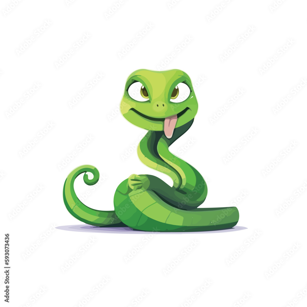 Funny Green Snake Vector Art Funny Green Snake Vector Art