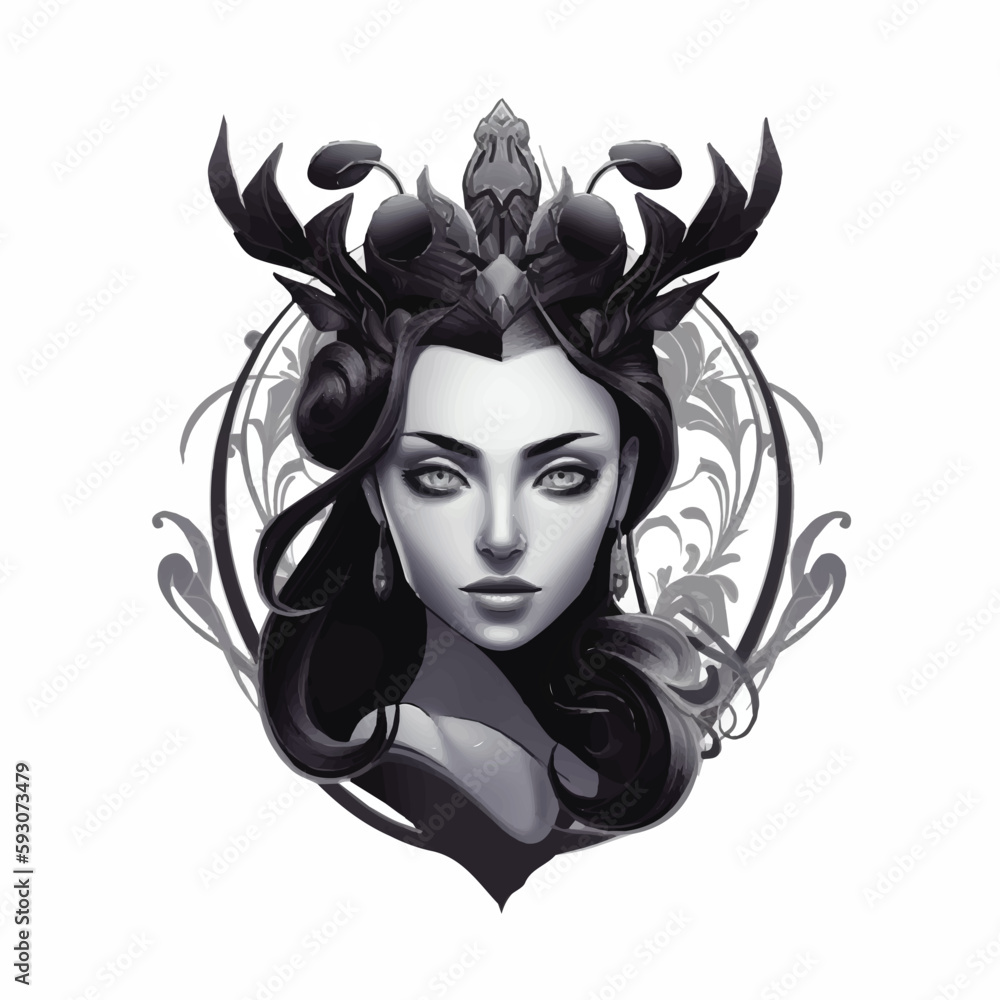 Fototapeta premium The Dark Queen vector illustration art