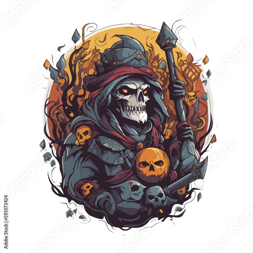 Dark World Demon With Halloween Pumpkin