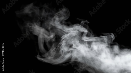 Smoke texture on distinct black background, Generative AI