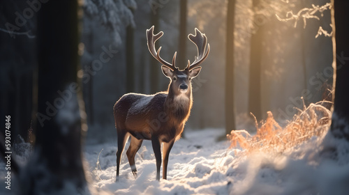 deer in the snow © Salvador