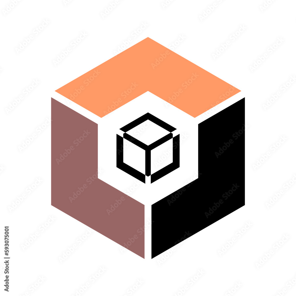 Obraz premium Abstract Icon in Hexagon Shape. Geometric Design Element. 