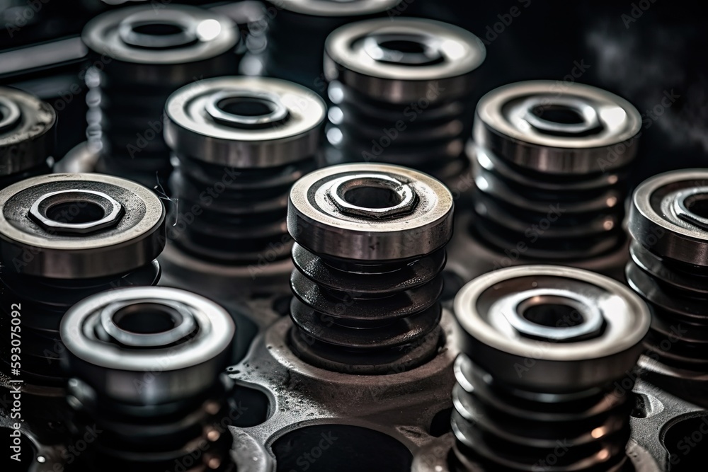 with the hood open, close-up of the diesel engine's nozzles. Generative AI with the hood open, close-up of the diesel engine's nozzles. Generative AI