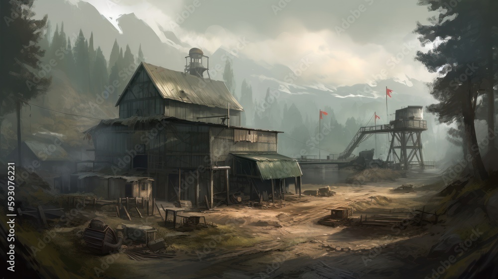 Fototapeta premium Military Game Art Environments Background