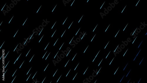 Rain heavy falling animation. Fall of drops slowly soaring down. Downpour random realistic footage. Alpha channel transparent background. Tranquility autumn, spring video footage	