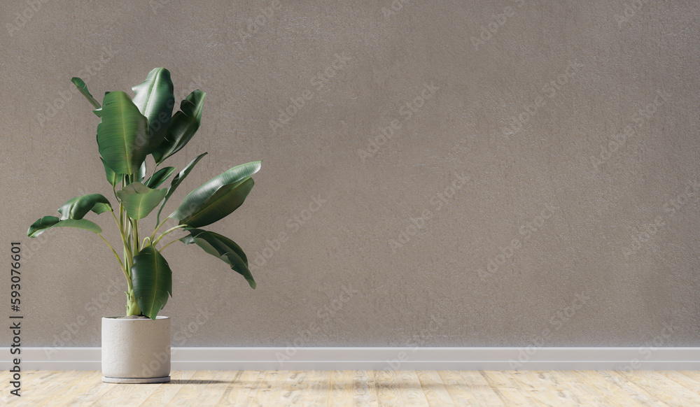 Generic Room Mock-up of a generic room with rough concrete wall, wood floor and a ...