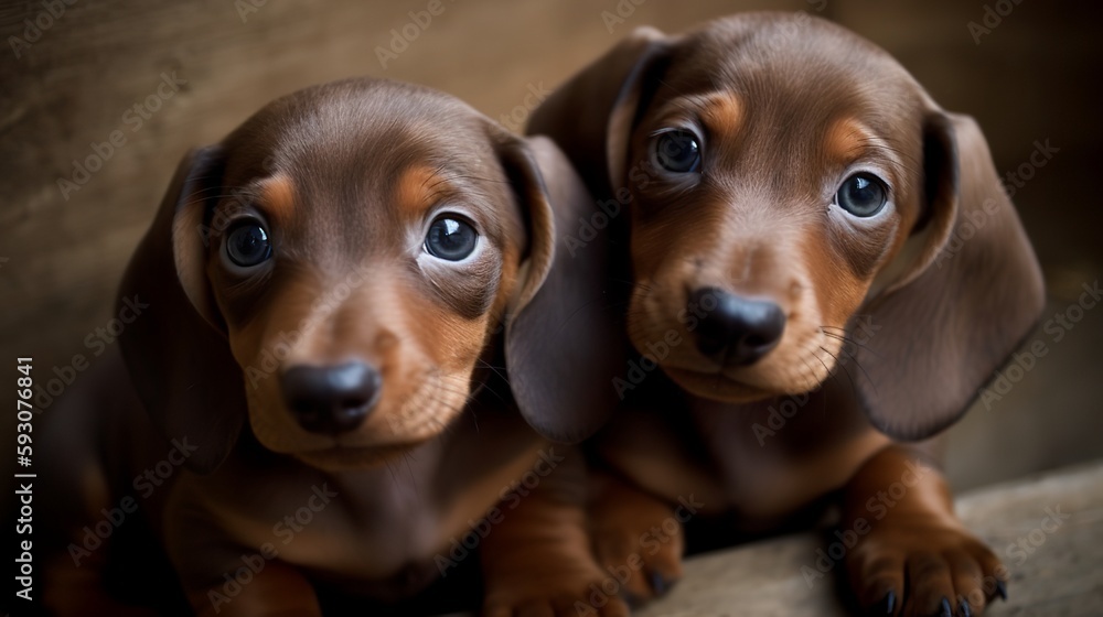 Cute and Curious Dachshund Puppies