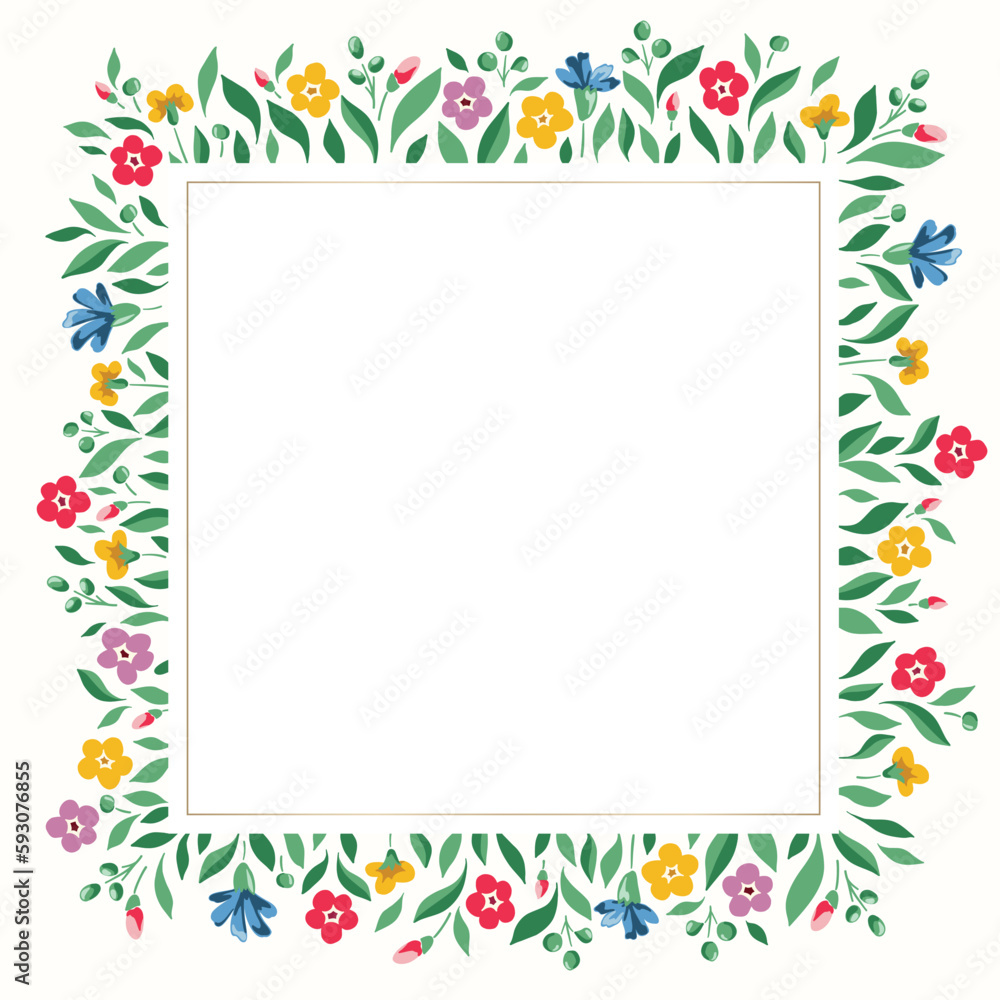 Bright Chintz Romantic Meadow Wildflowers Vector Square Frame. Cottagecore Garden Flowers and Foliage Wedding Invitation. Homestead Bouquet. Farmhouse Background Bright Chintz Romantic Meadow Wildflowers Vector Square Frame. Cottagecore Garden Flowers and Foliage Wedding Invitation. Homestead Bouquet. Farmhouse Background