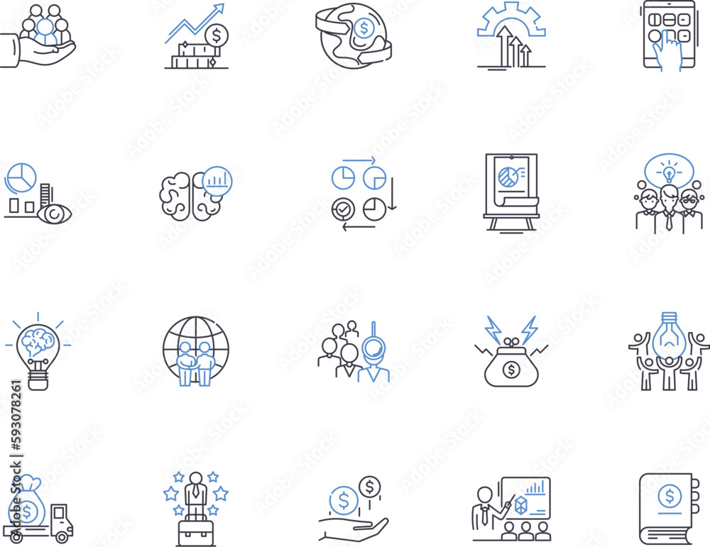 Objectives and Key Results outline icons collection. Goals, Objectives ...