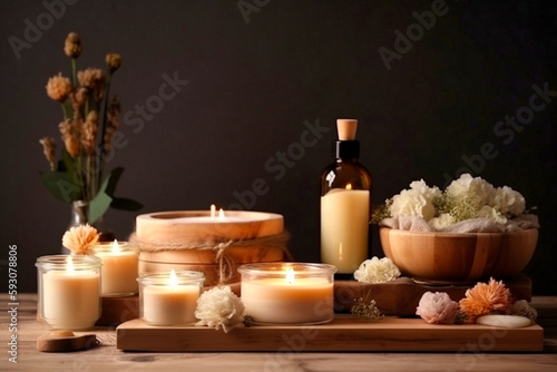 spa still life with candles