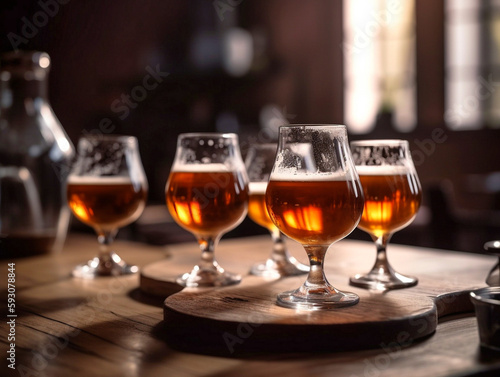 glass of beer on table