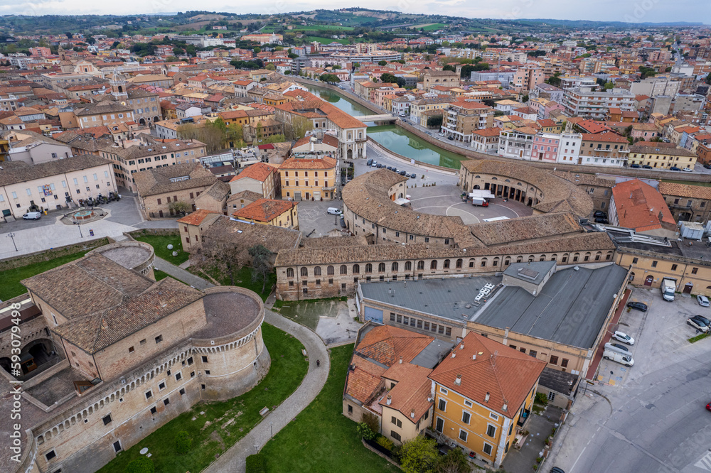 Aerial view of Italian town Senigallia