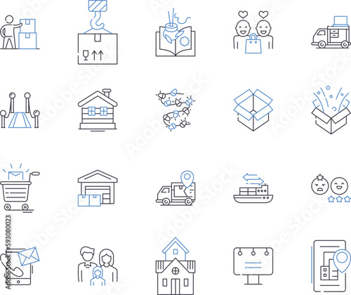 Public transportation outline icons collection. Bus, Train, Metro, Subway, Tram, Ferry, Monorail vector and illustration concept set. Cablecar, Taxi, Ride-share linear signs