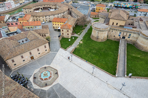 Aerial view of Italian town Senigallia