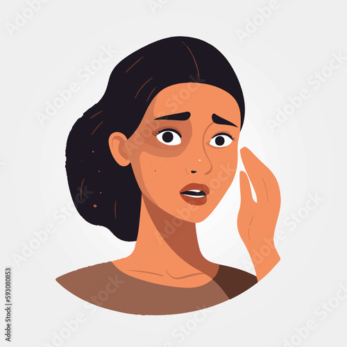 vector illustration, beautiful woman with impressed expression