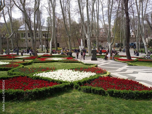 Photography park in spring, Gülhane Parkı, Istanbul, Türkei, April, Blumen