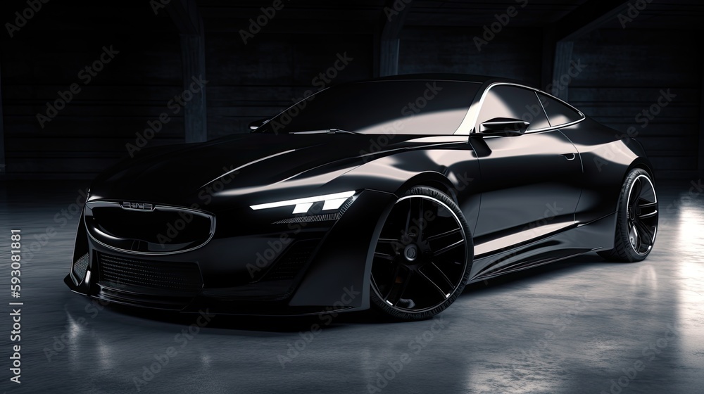 Brand New Luxury Sports Car - Take It for a Spin with Leasing or Rent Options - Modern, Fast & Stylish with Black Detailing & Hybrid or Electric Options: Generative AI