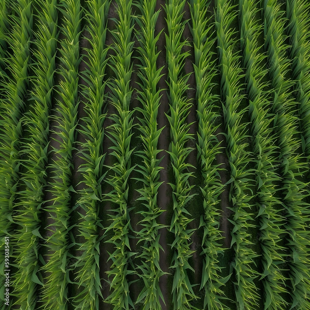 Organic corn field taken from above, regenerative agriculture.
Organic corn field taken from above, regenerative agriculture.