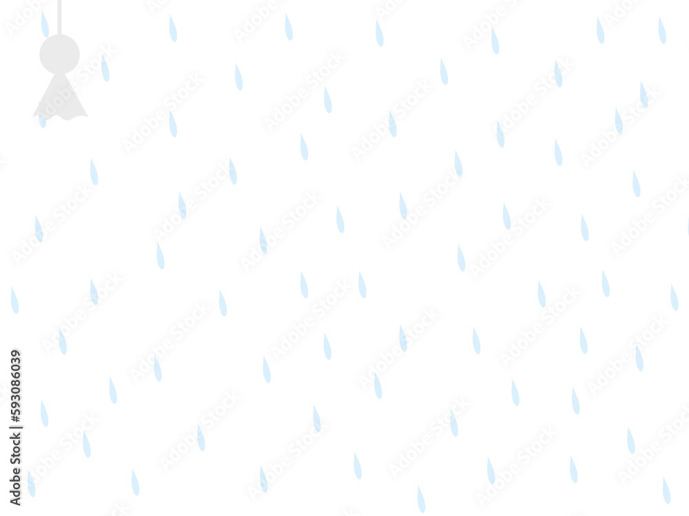 雨とてるてる坊主の背景A 雨とてるてる坊主の背景A