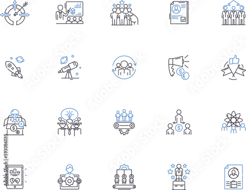 Startup outline icons collection. Entrepreneur, Innovate, Launch, Venture, Company, Business, Funding vector and illustration concept set. Idea, Accelerator,Tech linear signs