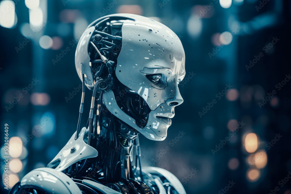 Highly advanced artificial intelligence for the future rise in technological singularity using deep learning algorithms, human android concept, high quality generative ai Highly advanced artificial intelligence for the future rise in technological singularity using deep learning algorithms, human android concept, high quality generative ai