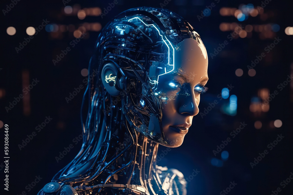 Highly advanced artificial intelligence for the future rise in technological singularity using deep learning algorithms, human android concept, high quality generative ai Highly advanced artificial intelligence for the future rise in technological singularity using deep learning algorithms, human android concept, high quality generative ai