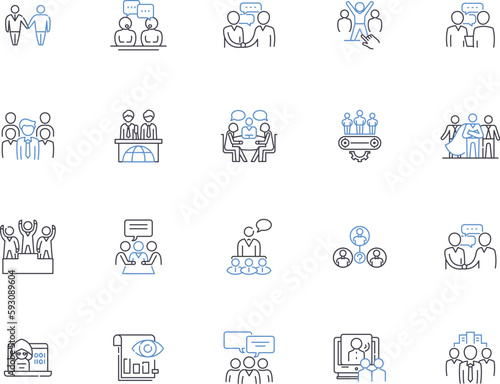 Franchise business outline icons collection. Franchise, Business, Opportunity, Investment, Retail, Expansion, Support vector and illustration concept set. Revenue, Agreement, Outlet linear signs