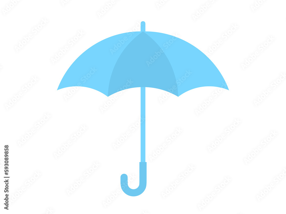 シンプルな雨傘アイコン：水色