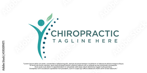 Chiropractic logo design ilustrator vector unique concept Premium Vector