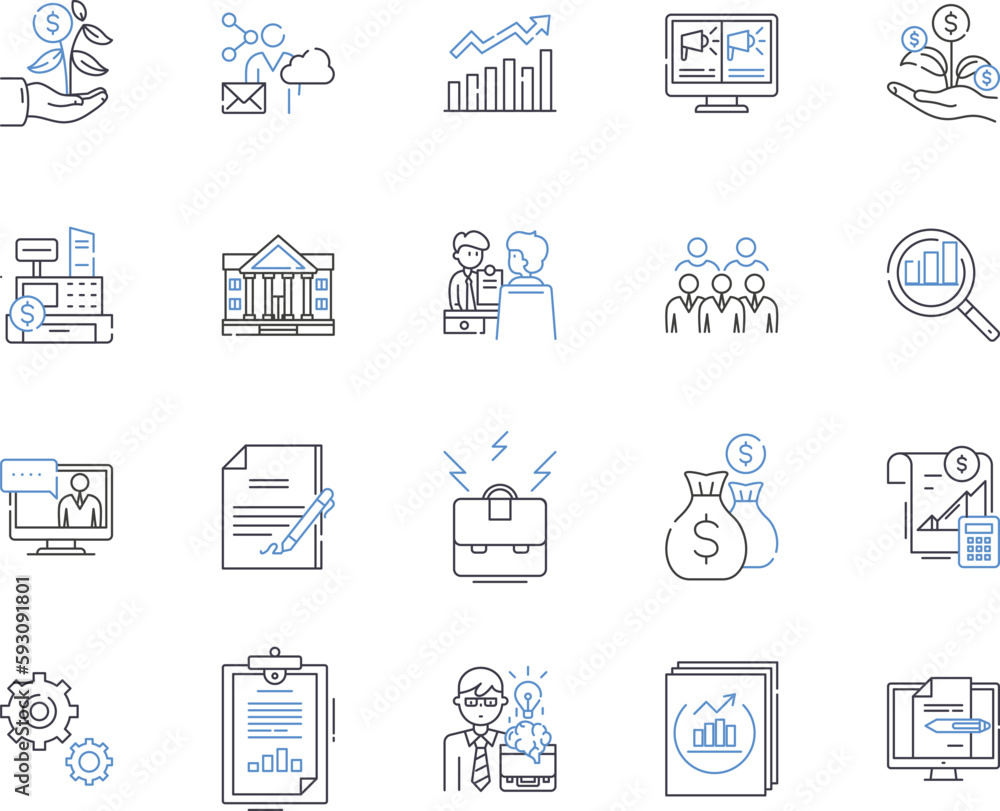 Lean Management outline icons collection. Lean, Management, Efficiency, Automation, Waste, Process, Cost vector and illustration concept set. Quality, Production, Time linear signs