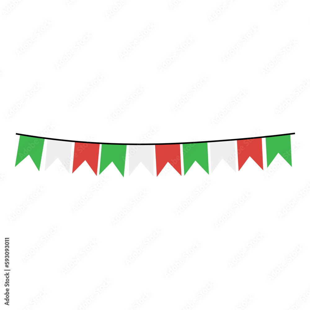 Bunting party flags on white background Bunting party flags on white background