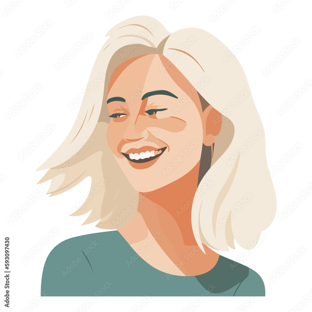 Blonde Hair Girl Flat Icon Isolated On White Background Blonde Hair Girl Flat Icon Isolated On White Background