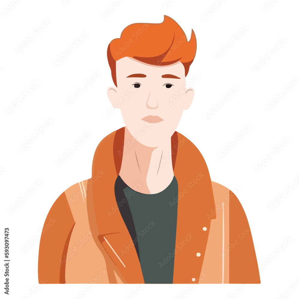 Young Man Character Flat Icon Isolated On White Background Young Man Character Flat Icon Isolated On White Background