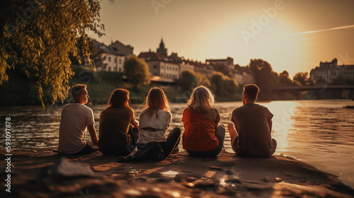 Friends by the river