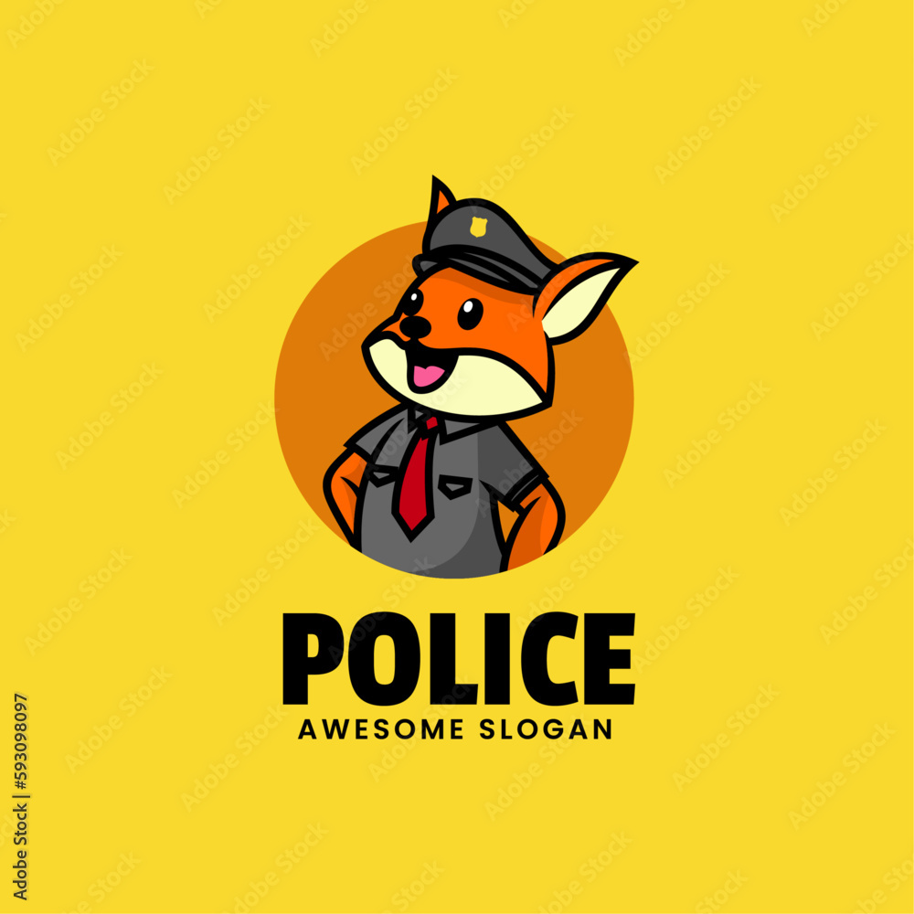 Vector Logo Illustration Police Mascot Cartoon Style. Vector Logo Illustration Police Mascot Cartoon Style.