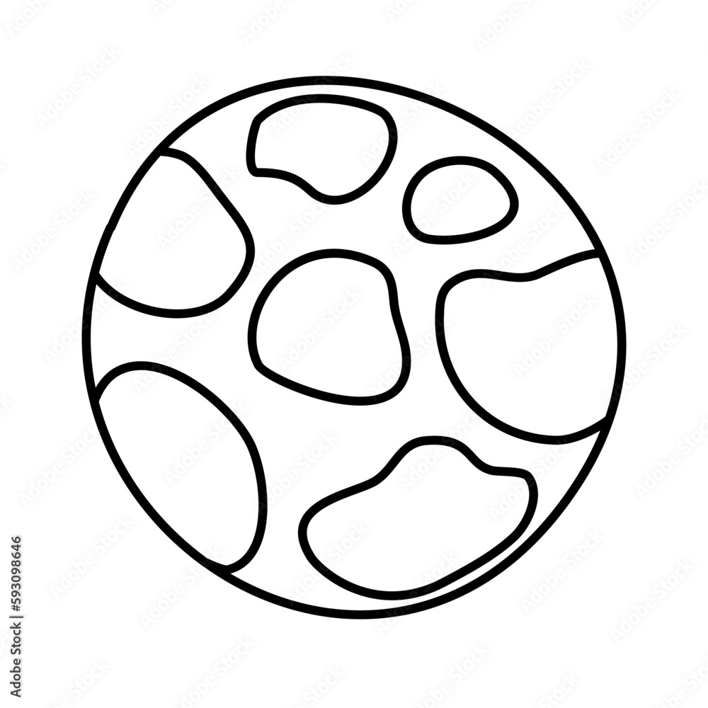 Obraz premium Abstract planet sphere, doodle style flat vector outline for coloring book