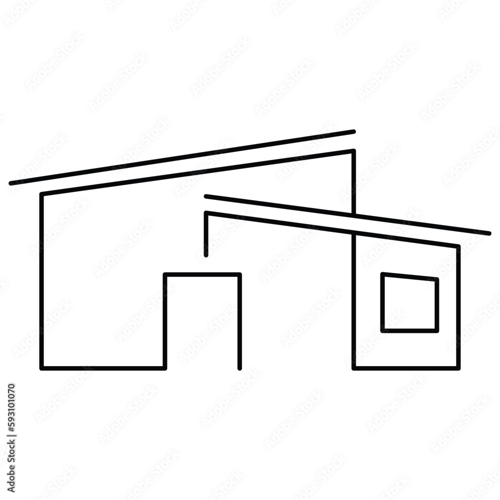 House icon. Real estate business. House modern unique concept. Flat icon. House icon. Real estate business. House modern unique concept. Flat icon.