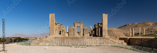 Panorama of Tachara Palace, Persepolis, Iran