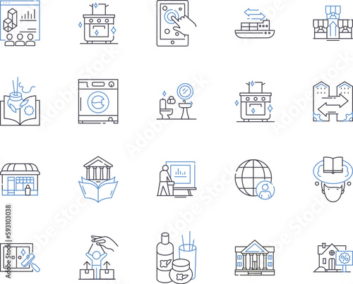 Smart city outline icons collection. Smart, City, Intelligent, Automated, Connected, Sustainable, Technological vector and illustration concept set. Urban, Responsive, Smartphones linear signs