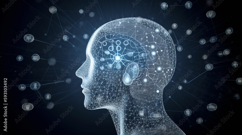 Obraz premium Large-scale language model AI concept image. Created with Generative AI.