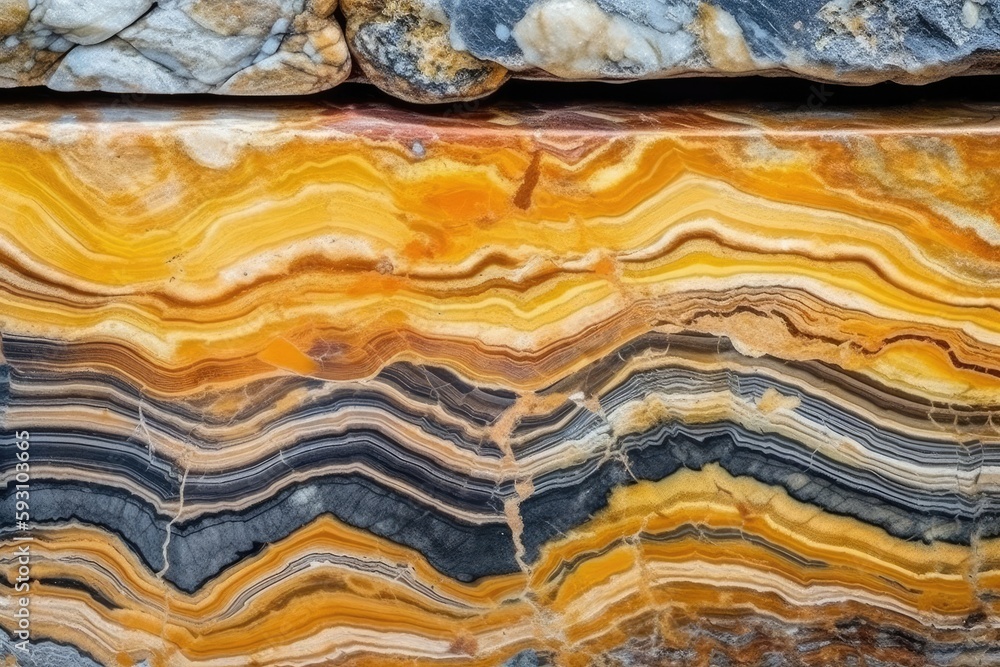 colorful rock formation with intricate patterns and textures. Generative AI - obrazy, fototapety, plakaty 