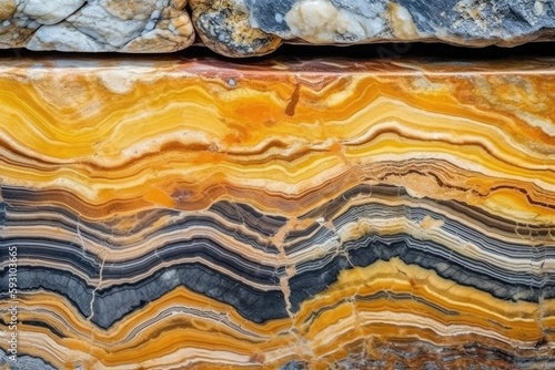 colorful rock formation with intricate patterns and textures. Generative AI