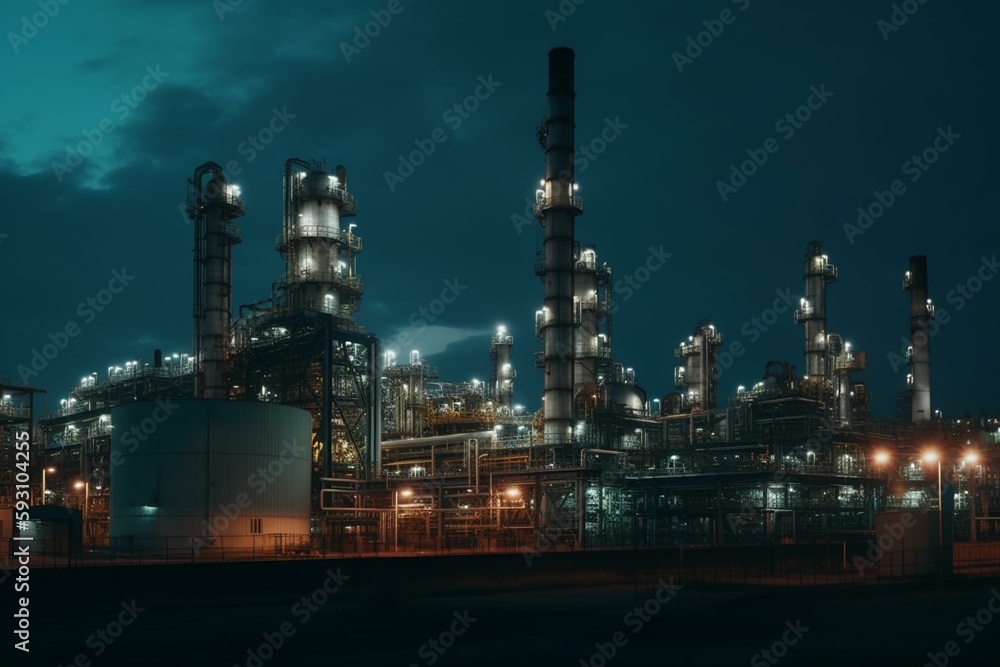 chemical plant in the factory. Generate AI. Generative AI