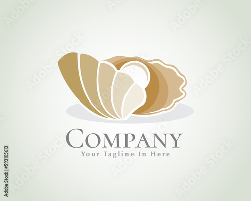 nature pearl from shell logo icon symbol design template illustration