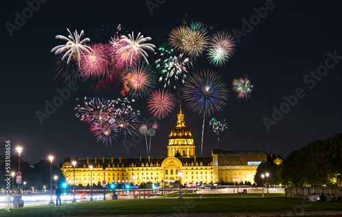 Fireworks display near Les Invalides in Paris. France © Pawel Pajor