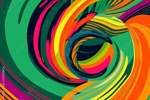 Vibrant Abstract Pop Art Background in Green Colors  Generative AI