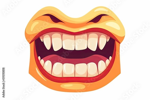 smiling yellow mouth with teeth. Generative AI