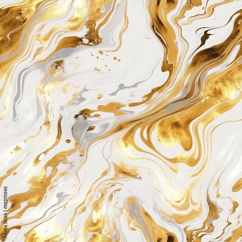 Seamless White and Gold Marble Texture